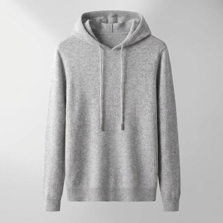 Nomad Merino Wool Hoodie — Grey, invisible mannequin, front