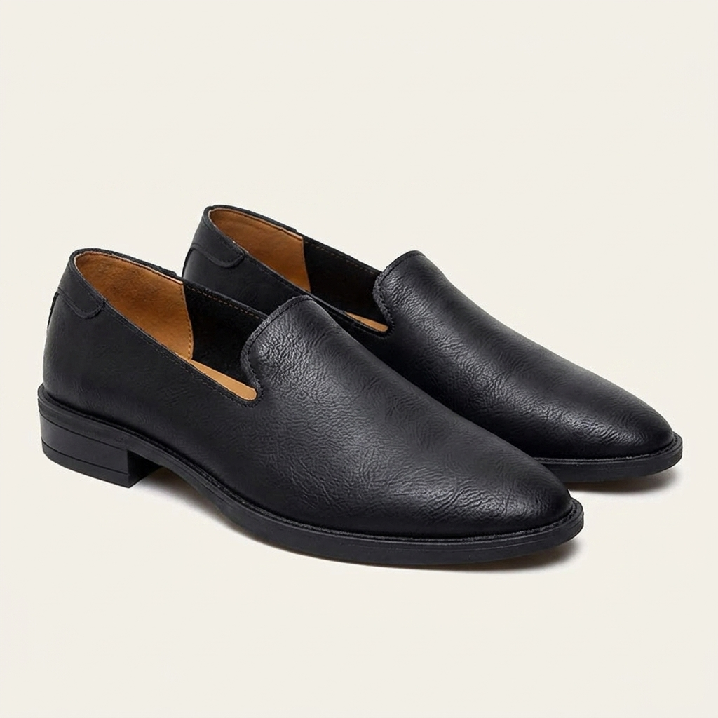 Noli Pointed Loafers — Black