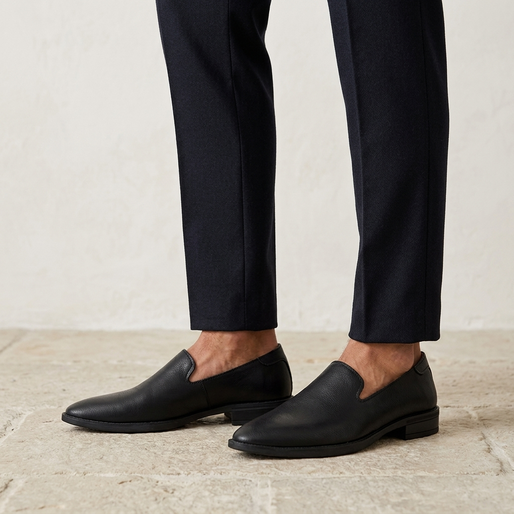 Noli Pointed Loafers — Black