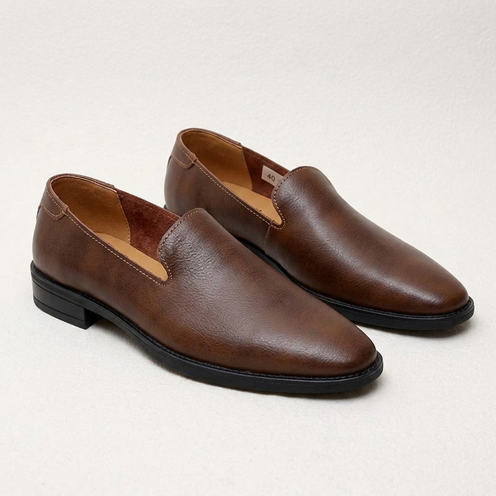 Noli Pointed Loafers — Brown