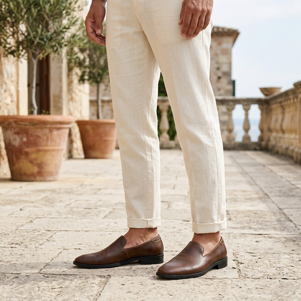 Noli Pointed Loafers — Brown
