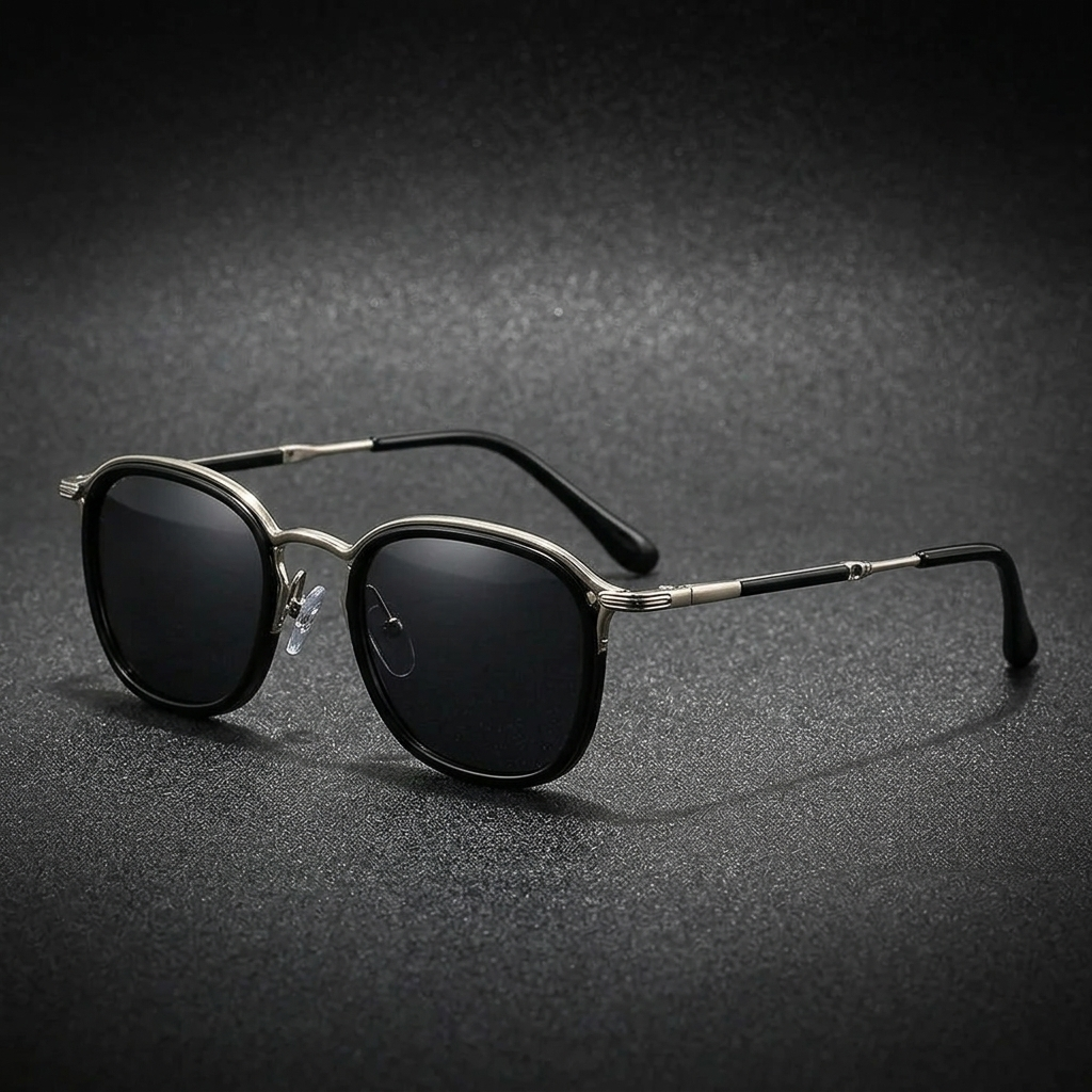 Viareggio Metal Sunglasses — Black Silver, alternate profile