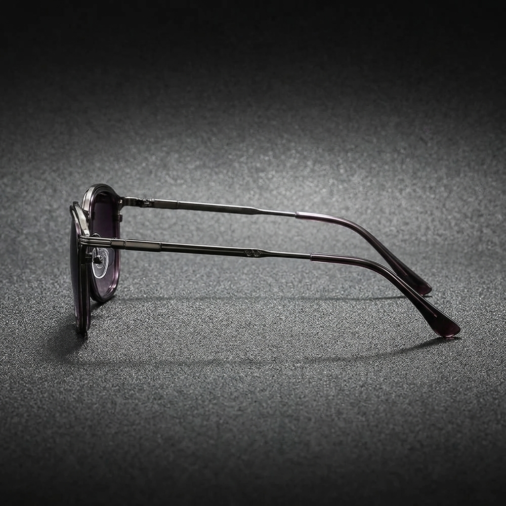 Viareggio Metal Sunglasses — Gunmetal, alternate profile