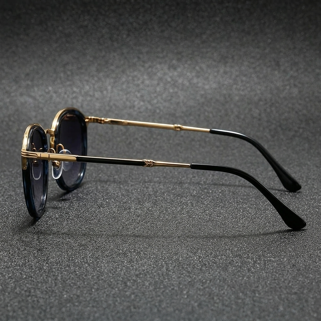 Viareggio Metal Sunglasses — Blue Leopard, alternate profile