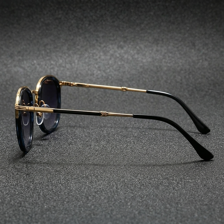 Viareggio Metal Sunglasses — Blue Leopard, alternate profile
