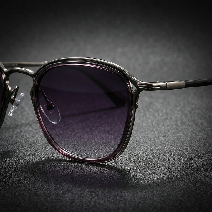 Viareggio Metal Sunglasses — Gunmetal, frame detail