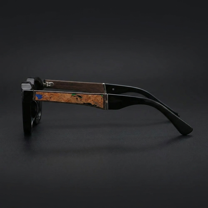 Calvi Cork Sunglasses — Black, side profile