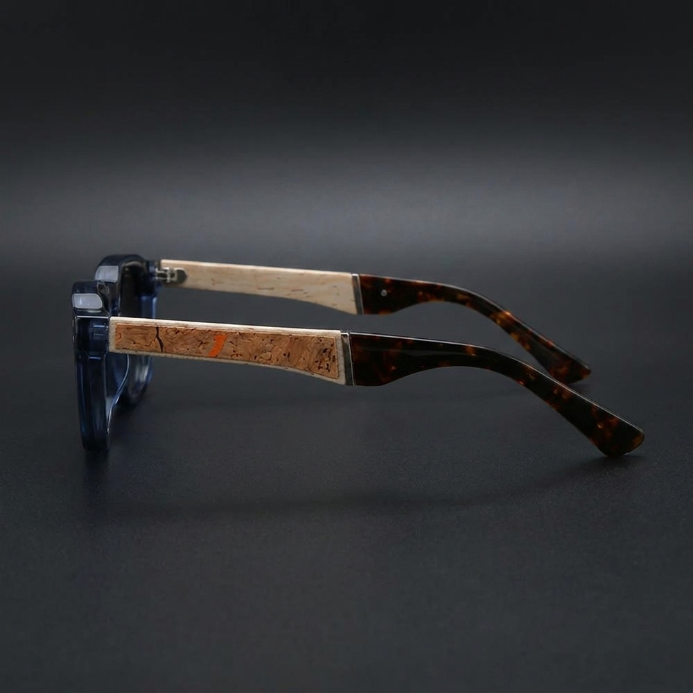 Calvi Cork Sunglasses — Blue, side profile