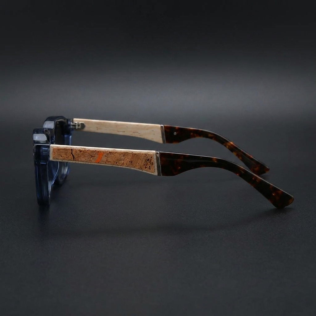 Calvi Cork Sunglasses — Blue, side profile