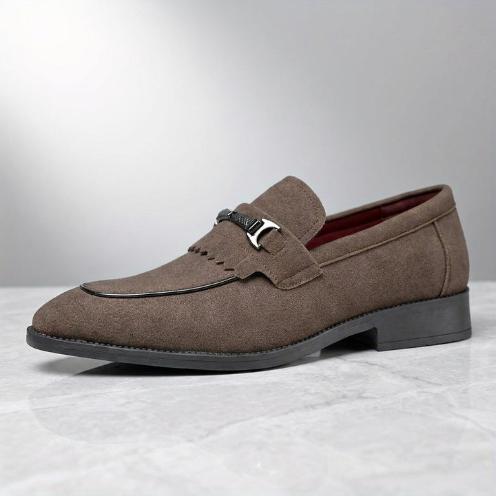 Ragusa Kiltie Bit Loafers — Brown, single loafer in side profile